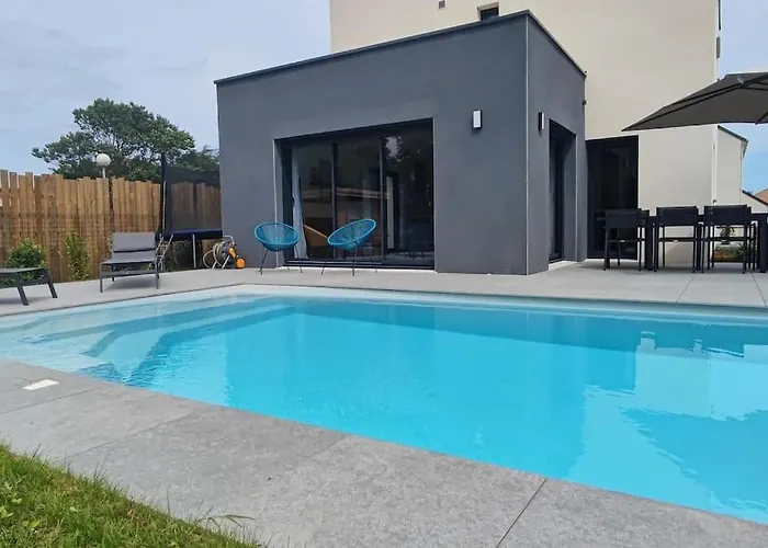 Maison Neuve Avec Piscine Chauffee De Mai A Septembre A 6 Minutes De La بيت للعطل Gonneville-en-Auge
